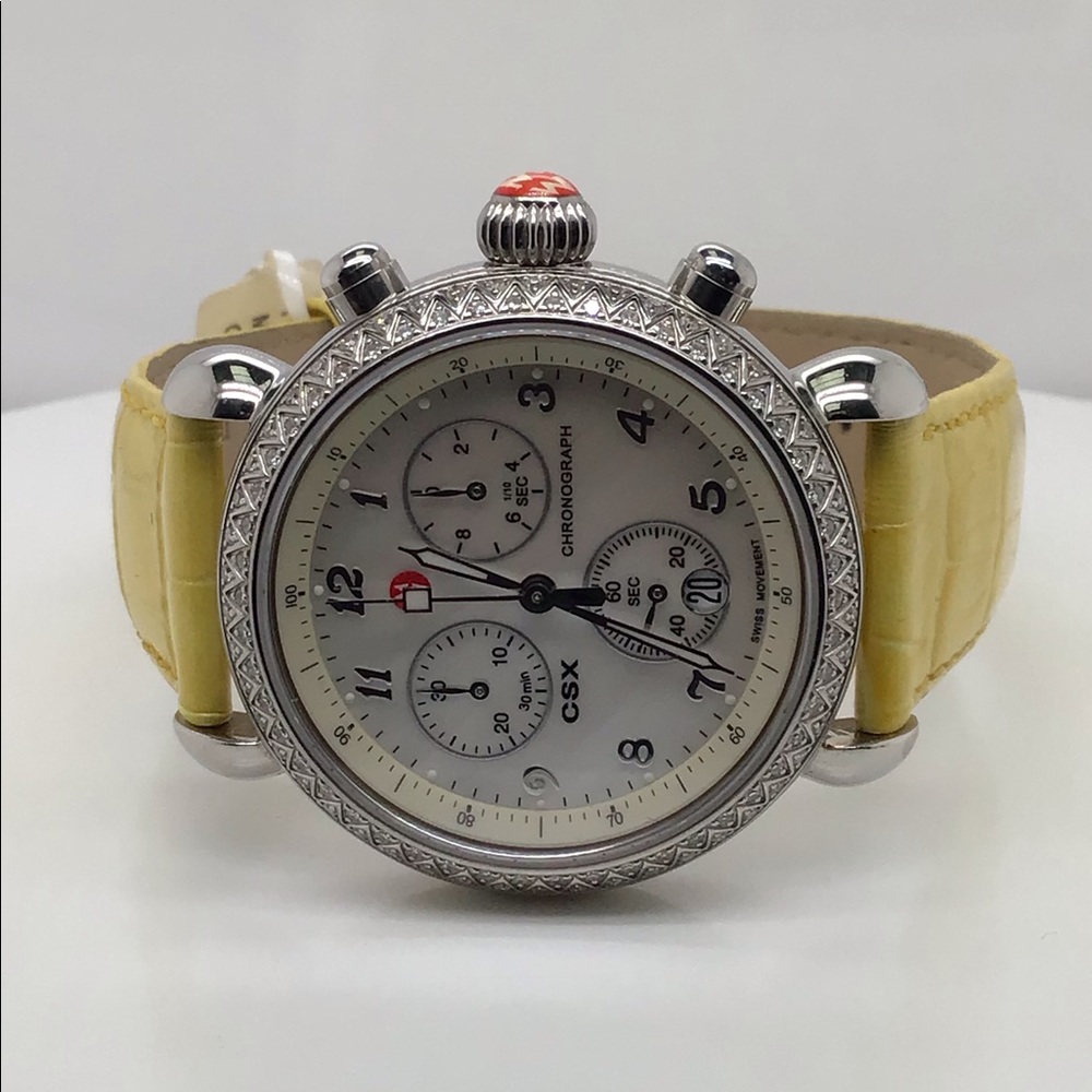 Michele CSX Chronograph Diamond Bezel Ladies Watch - Picture 2 of 4